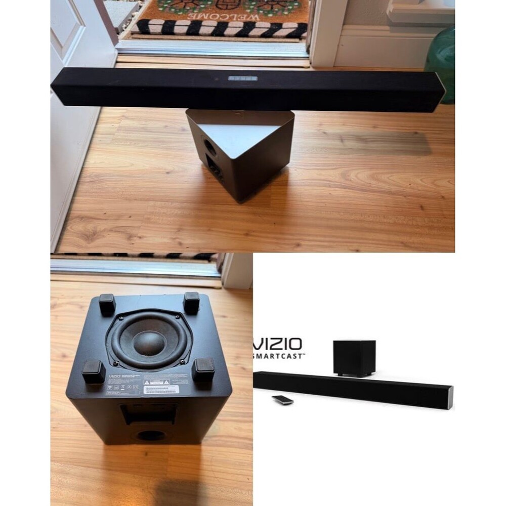 Vizio SB3821-D6 Sound Bar System & Wireless smart Subwoofer NO Remote - all Cord